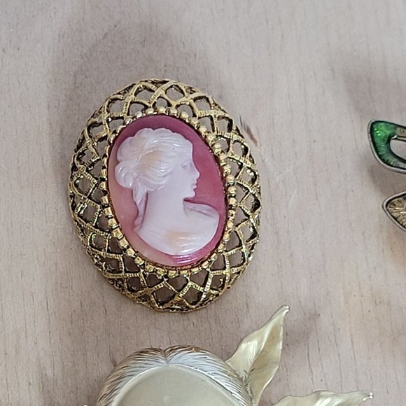 Brooch Lot Costume Jewelry Vintage Estate 10 Pieces Monet Sterling - Picture 7 of 13